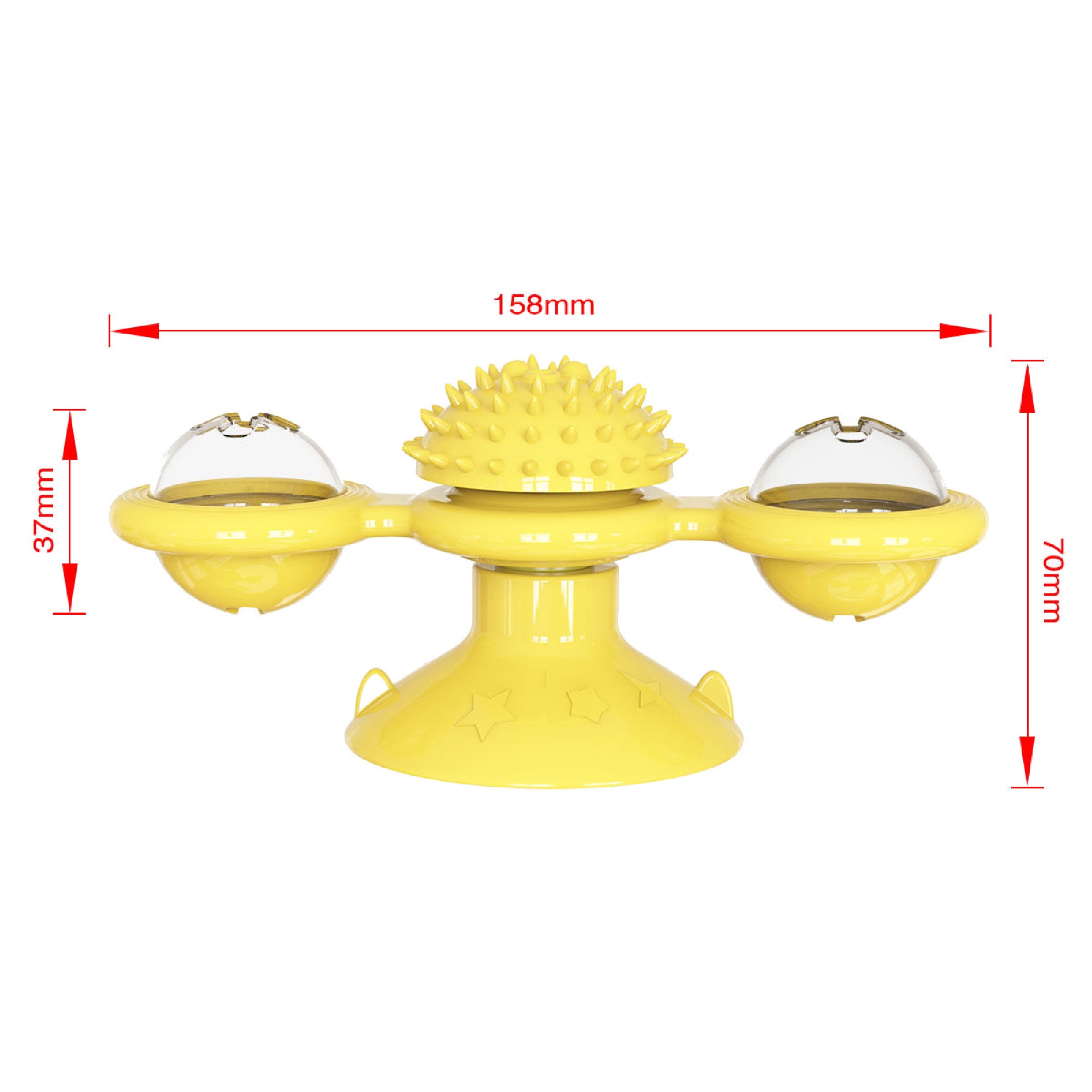 Pet Life Yellow Windmill Rotating Suction Cup Spinning Cat Toy