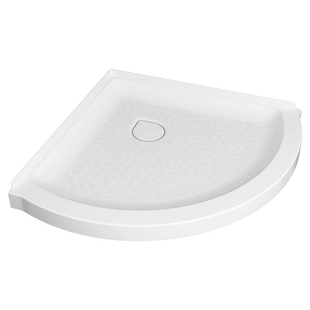 American Standard Ovation Curve 36 in L x 36 in W Corner Shower Pan Base with Center Drain in Arctic White