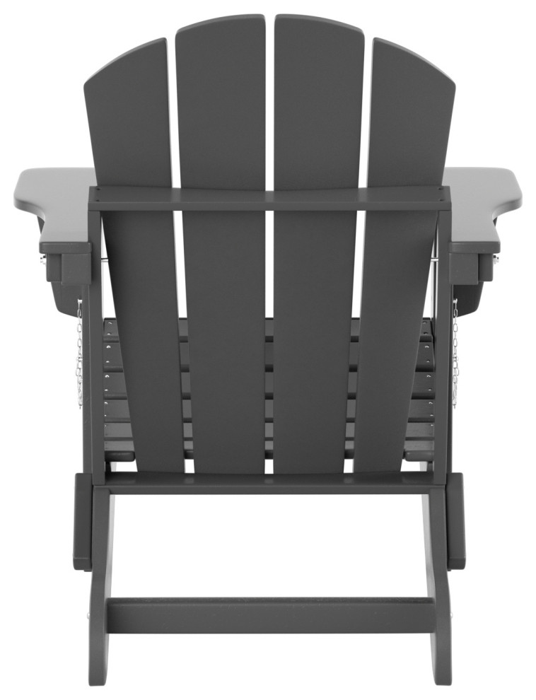 Malibu Outdoor Folding Poly Adirondack Chair  Set of 8  Gray   Traditional   Outdoor Lounge Sets   by WestinTrends  Houzz