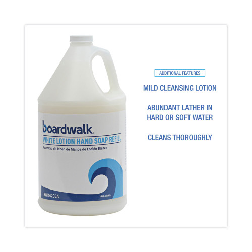 Boardwalk Mild Cleansing Lotion Soap， Cherry Scent， Liquid， 1 gal Bottle， 4/Carton (420CT)