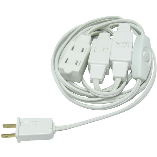 Northlight 12 x27 White Indoor Polarized Extension Power Cord With 9 outlets