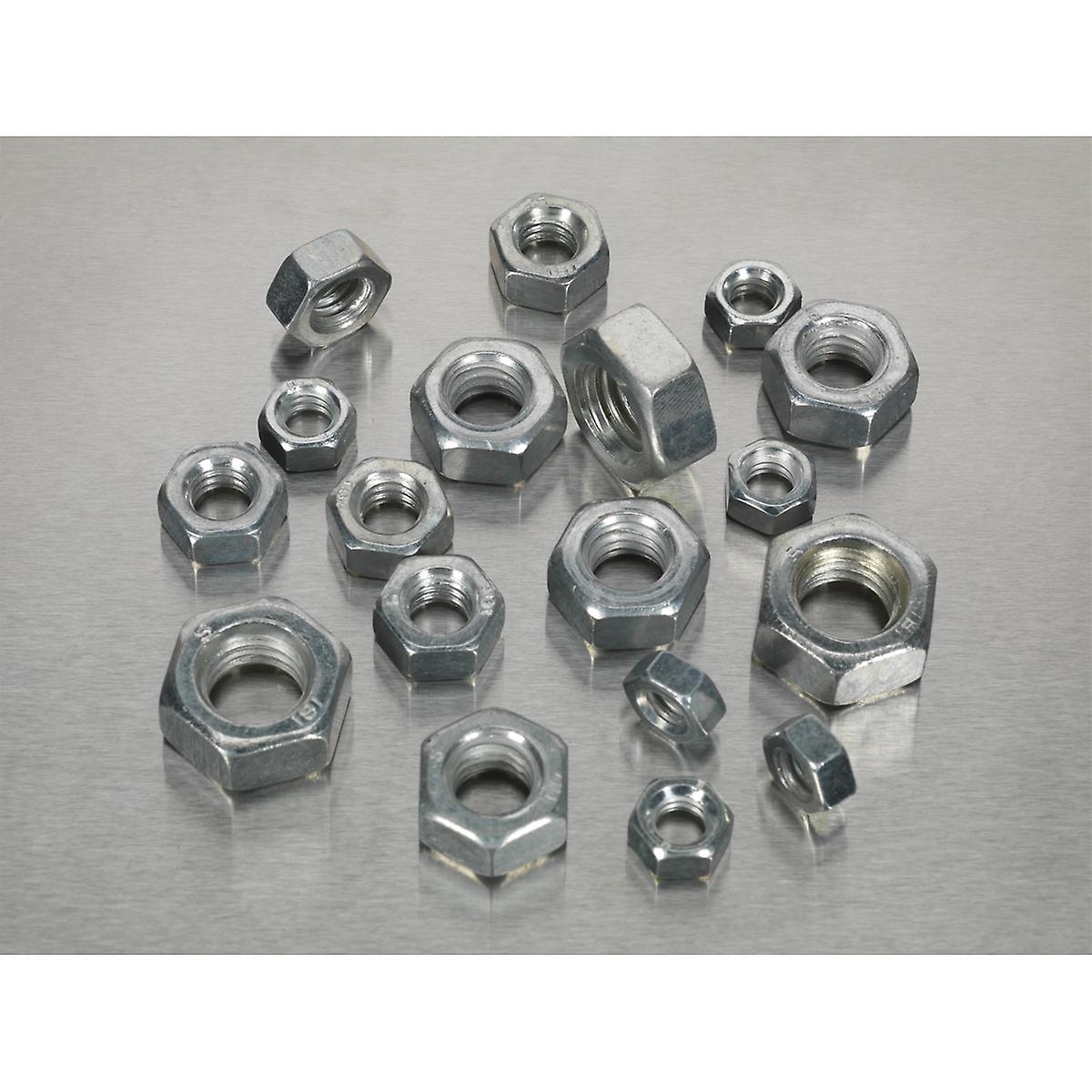 Sealey Ab029Sn Steel Nut Assortment 320Pc 1/4In -1/2In Unf Din 934