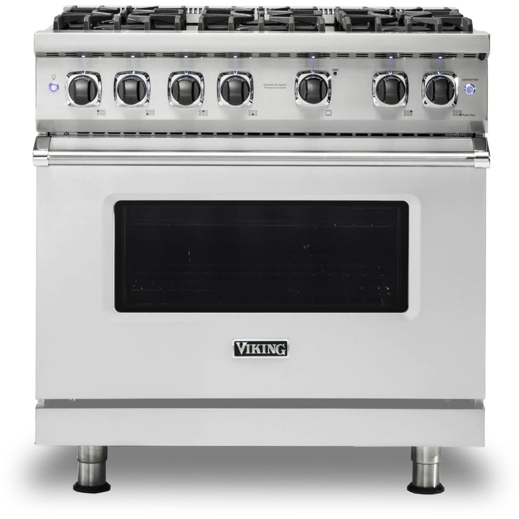 Viking 36-inch Freestanding Gas Range with GourmetGlo VGR536-6BSSLP