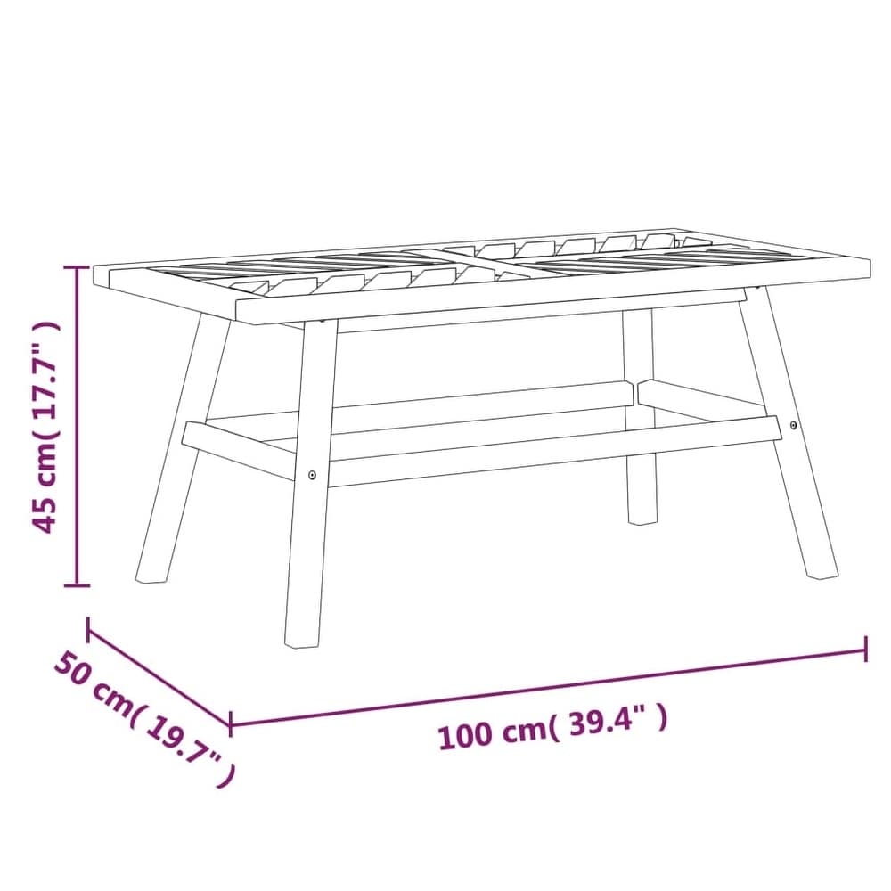 vidaXL 2 Piece Patio Lounge Set Solid Wood Acacia   42.9\