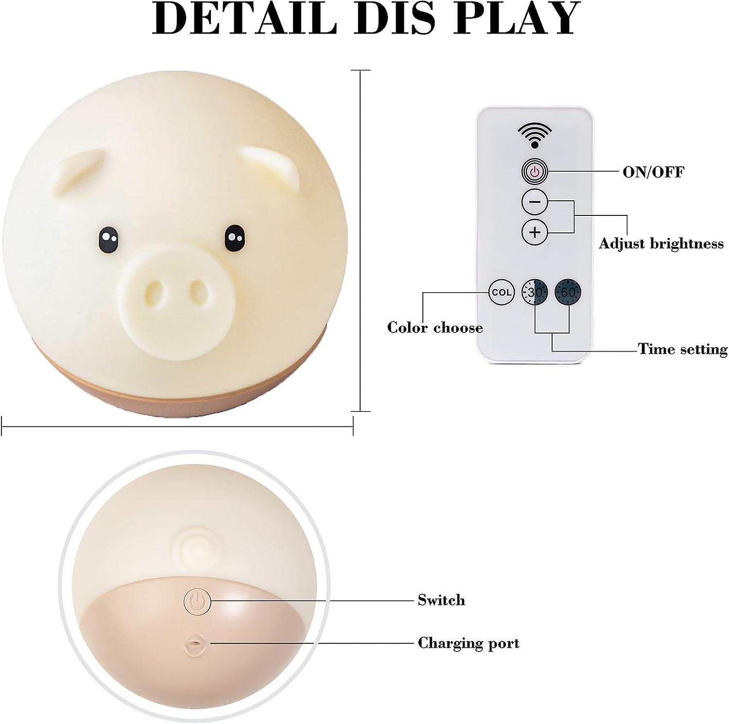 Night Light For Kids - Creative Tumbler Design ， Silicone Pig Led Nightlight ， Eye-caring Kids Night Light Suitable For Sleeping Companion ， Kids Toy