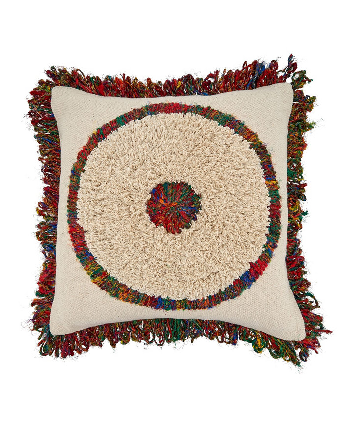 Saro Lifestyle Boho Circle Throw Pillow