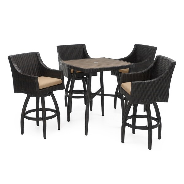 Deco 5 Piece Sunbrella Outdoor Patio Barstool Set