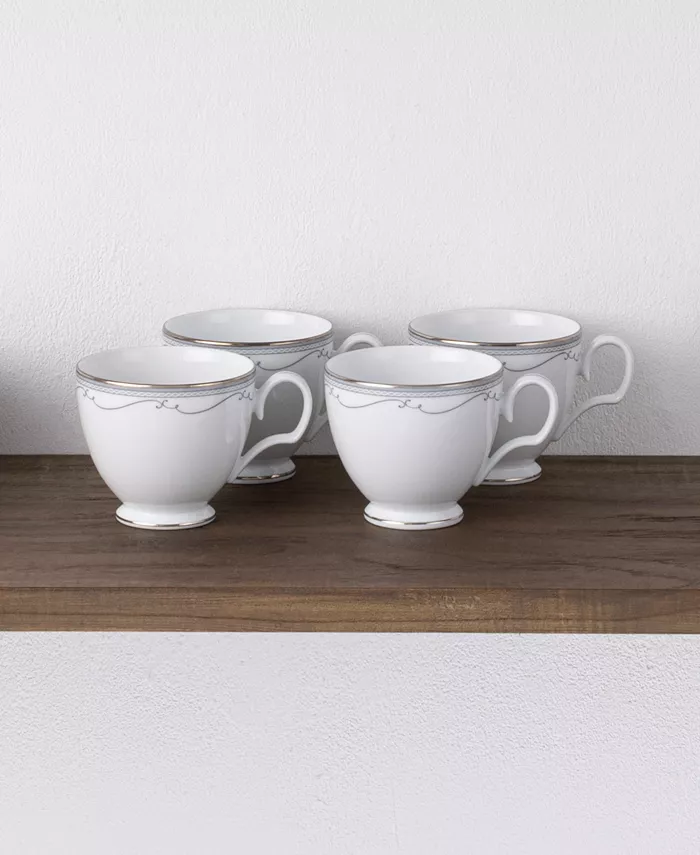 Noritake Satin Flourish 4 Piece Cup Set Service for 4