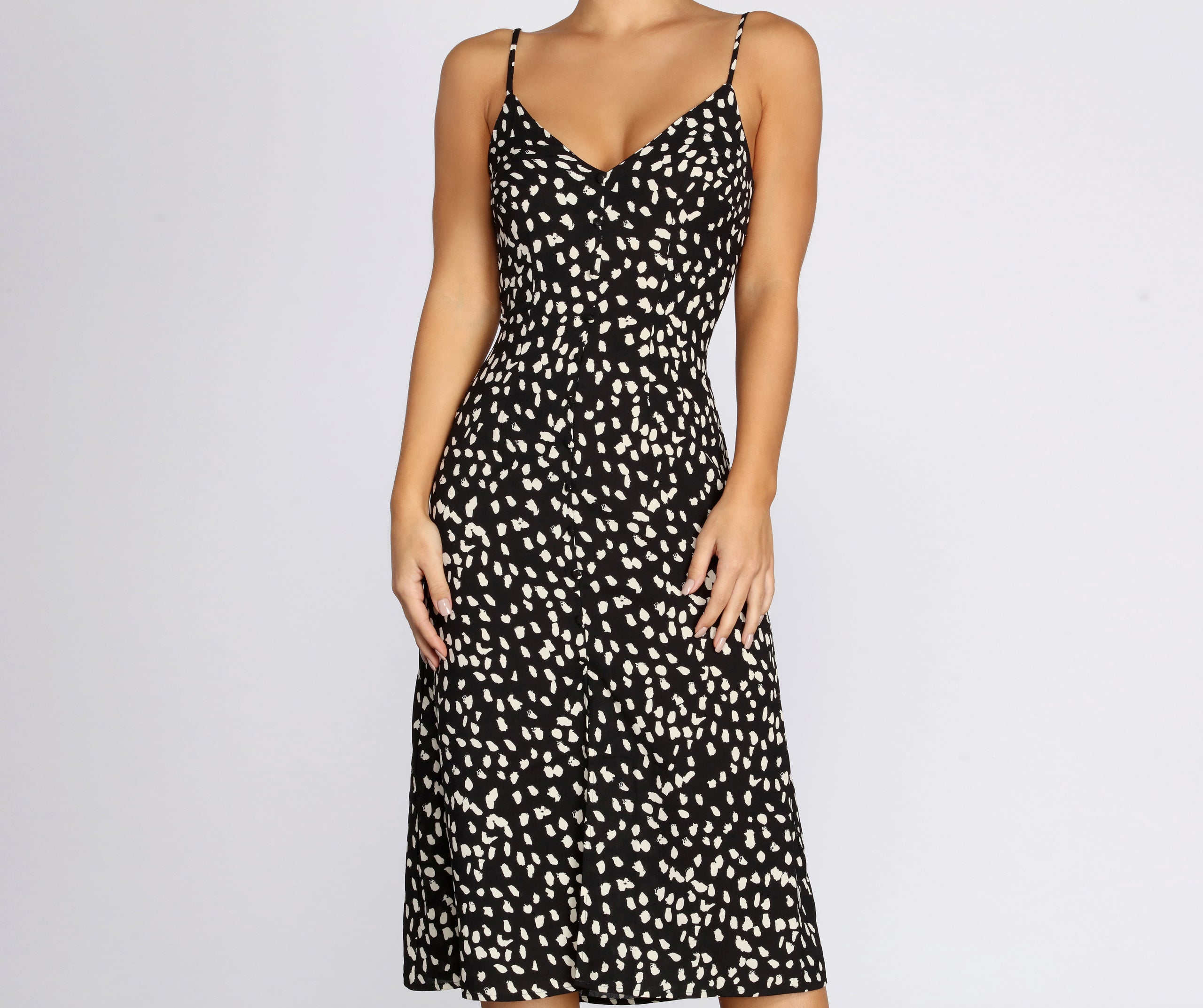 Spot On A-Line Midi Dress