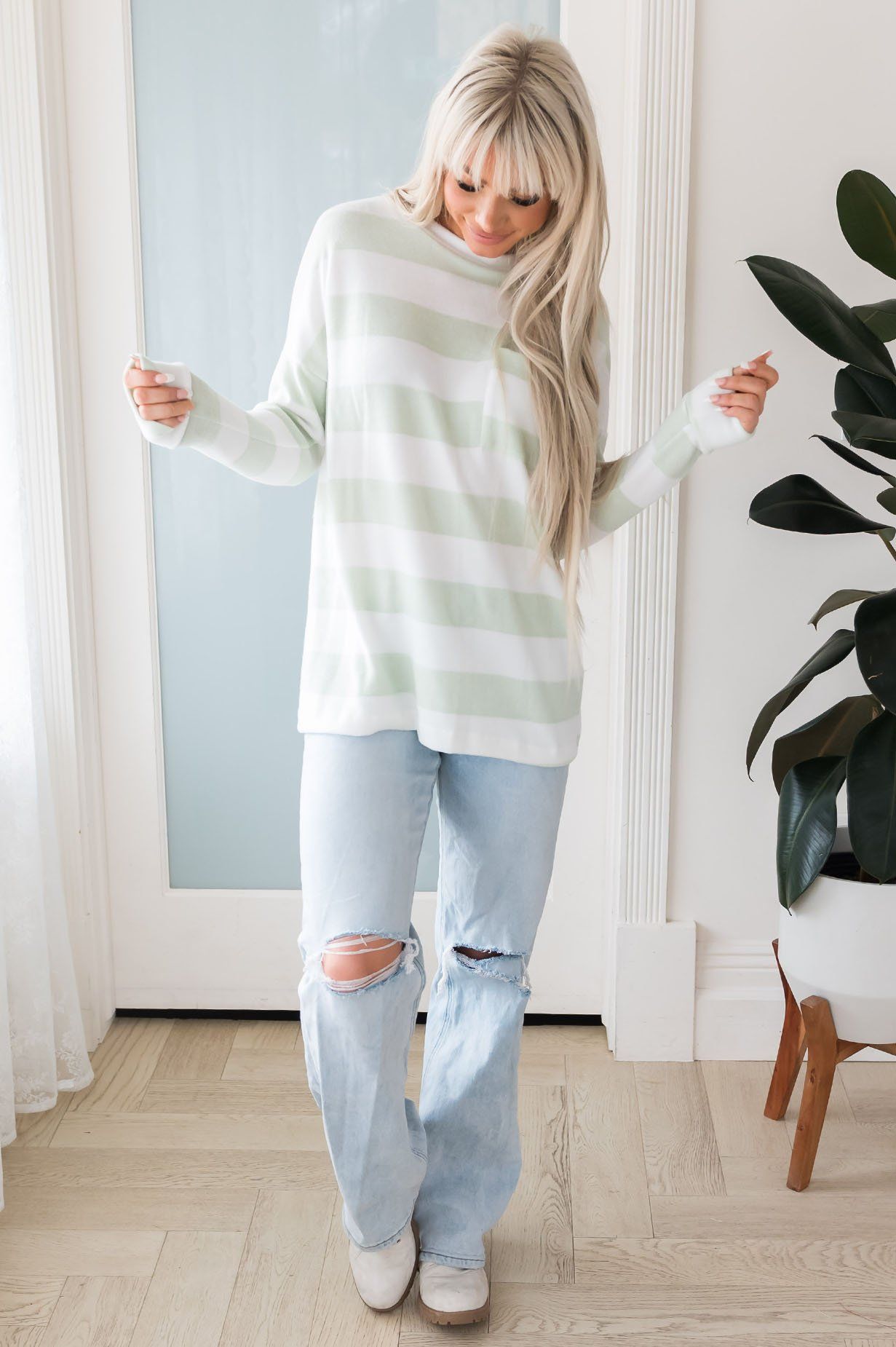 Softest Stripes Modest Blouse