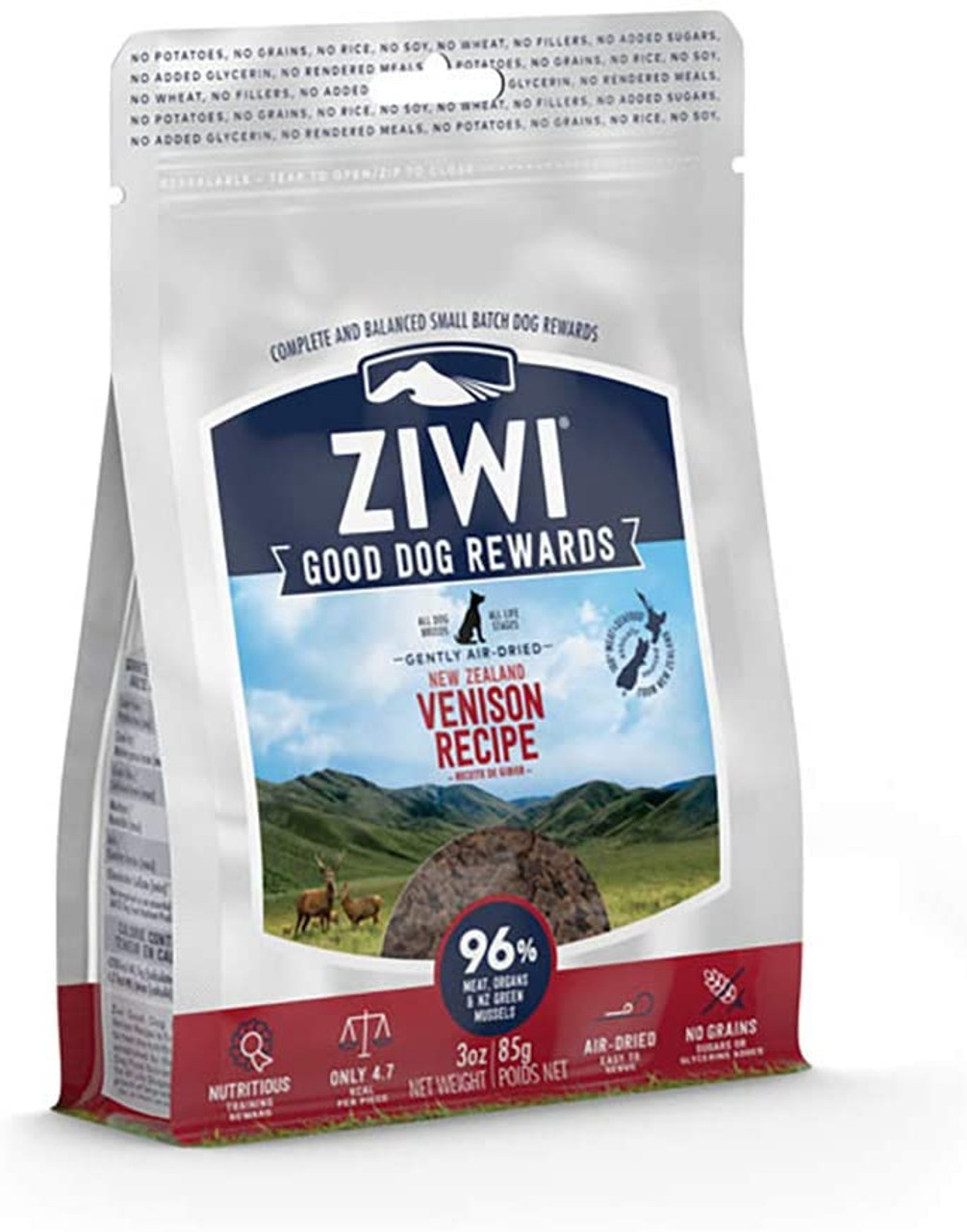 Ziwi Good Dog Rewards Venison Recipe Dog Treats， 3 Oz.