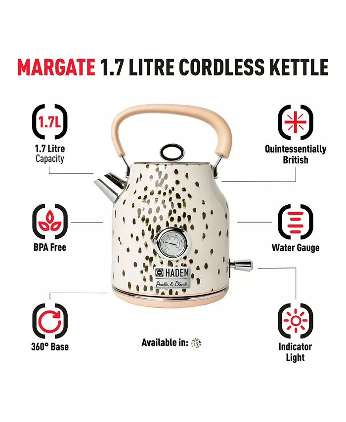 Haden Margate Poodle and Blonde 1.7 L- 7 Cup Cordless Electric Kettle BPA Free Auto-Shut-Off - 75023