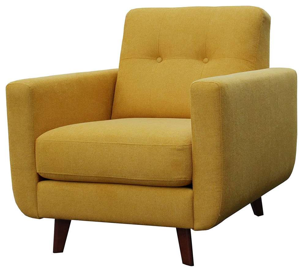 Modern Minimalist Accent Chair  Tapered Legs and Padded Seat   Midcentury   Armchairs And Accent Chairs   by Decor Love  Houzz