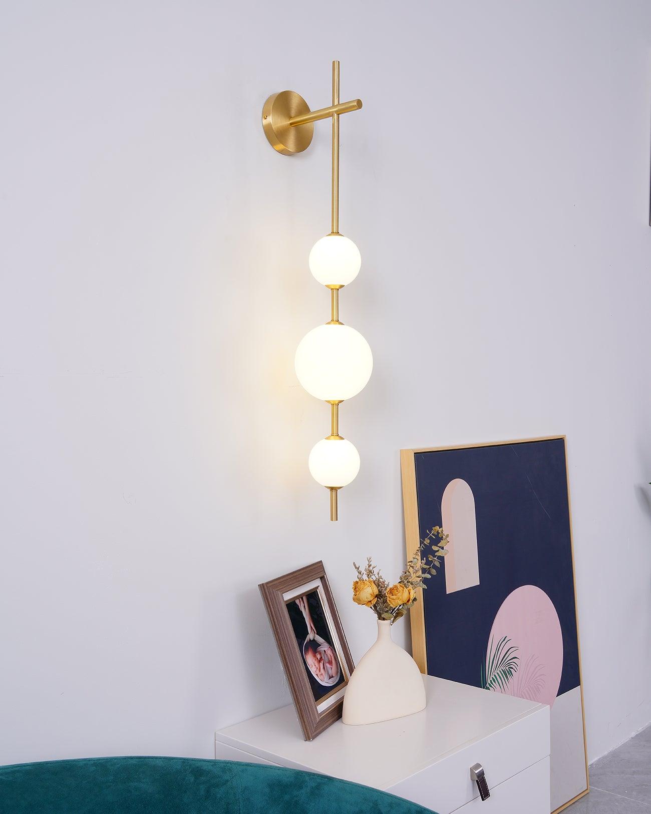 Vertical Globe Plug-in Wall Lamp