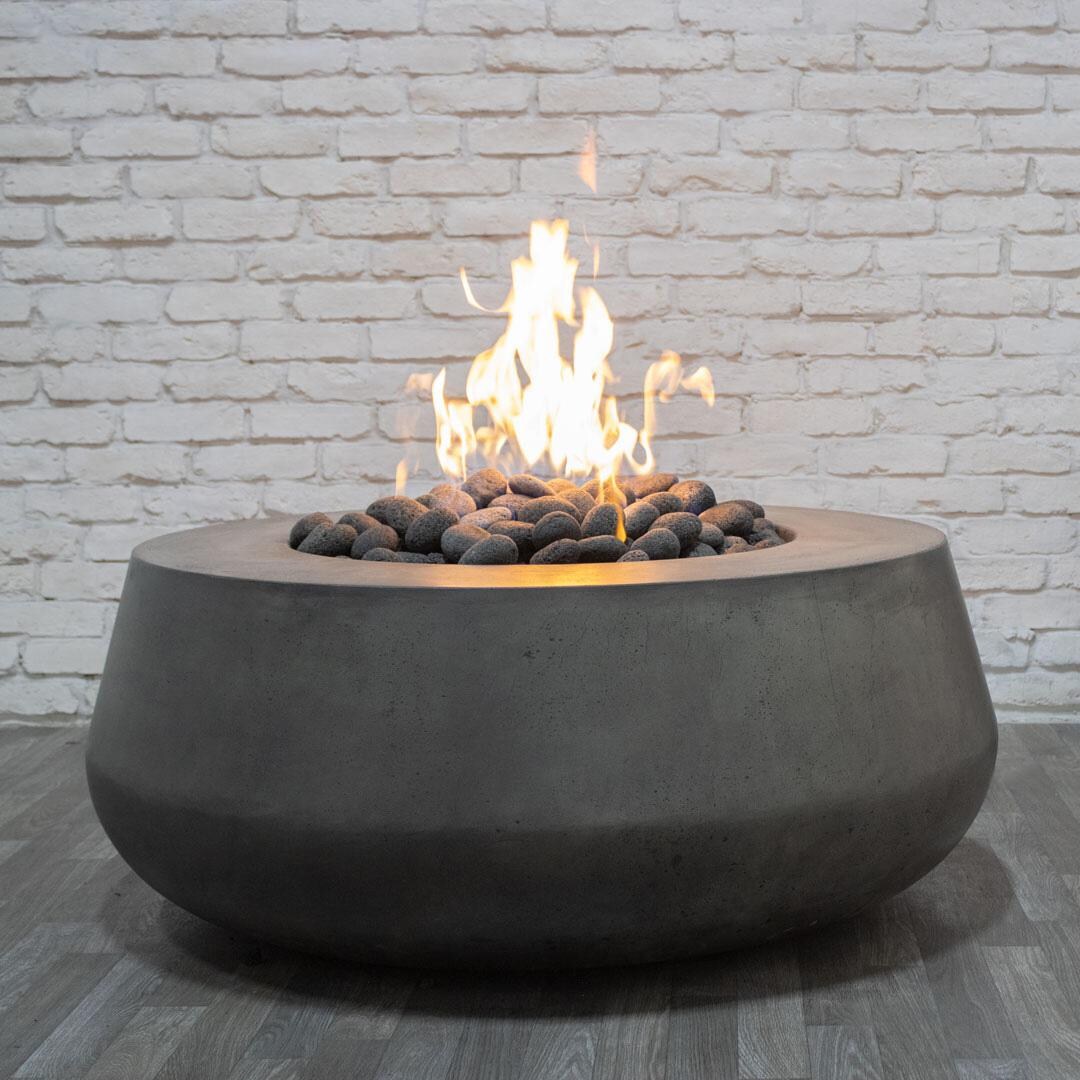 Lakeview Rustic Road 42 Inch Natural Gas Round Fire Pit Table