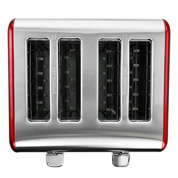 4 Slice Toaster in Stainless Steel Red