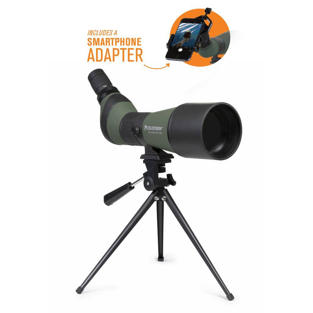 Celestron LandScout 20 - 60 x 80 mm Spotting Scope With Table-Top Tripod and Smartphone Adapter 52329