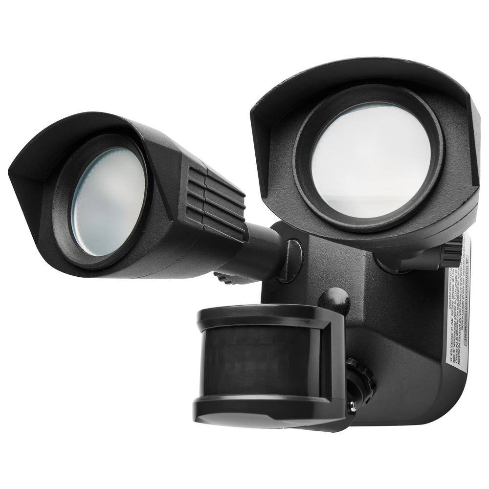 SATCO 100 Watt Equivalent 1900 Lumen 90 Degree Black Motion Sensing Integrated LED Flood Light 65215