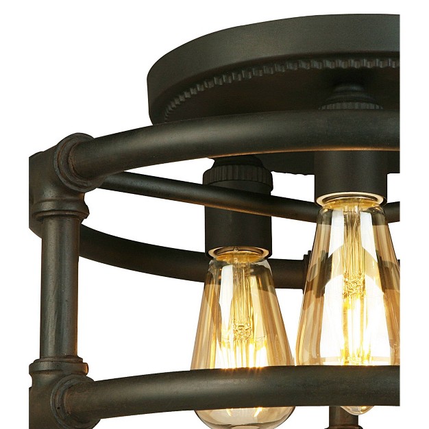 Wymer 3 Light Semi Flush Bronze Dark Brown Eglo