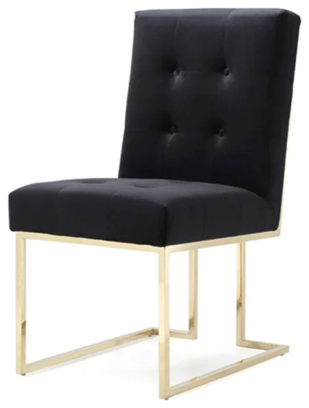 Otis Modern Black and Gold Dining Chair  Set of 2   Contemporary   Dining Chairs   by V.S.D Furniture  Houzz