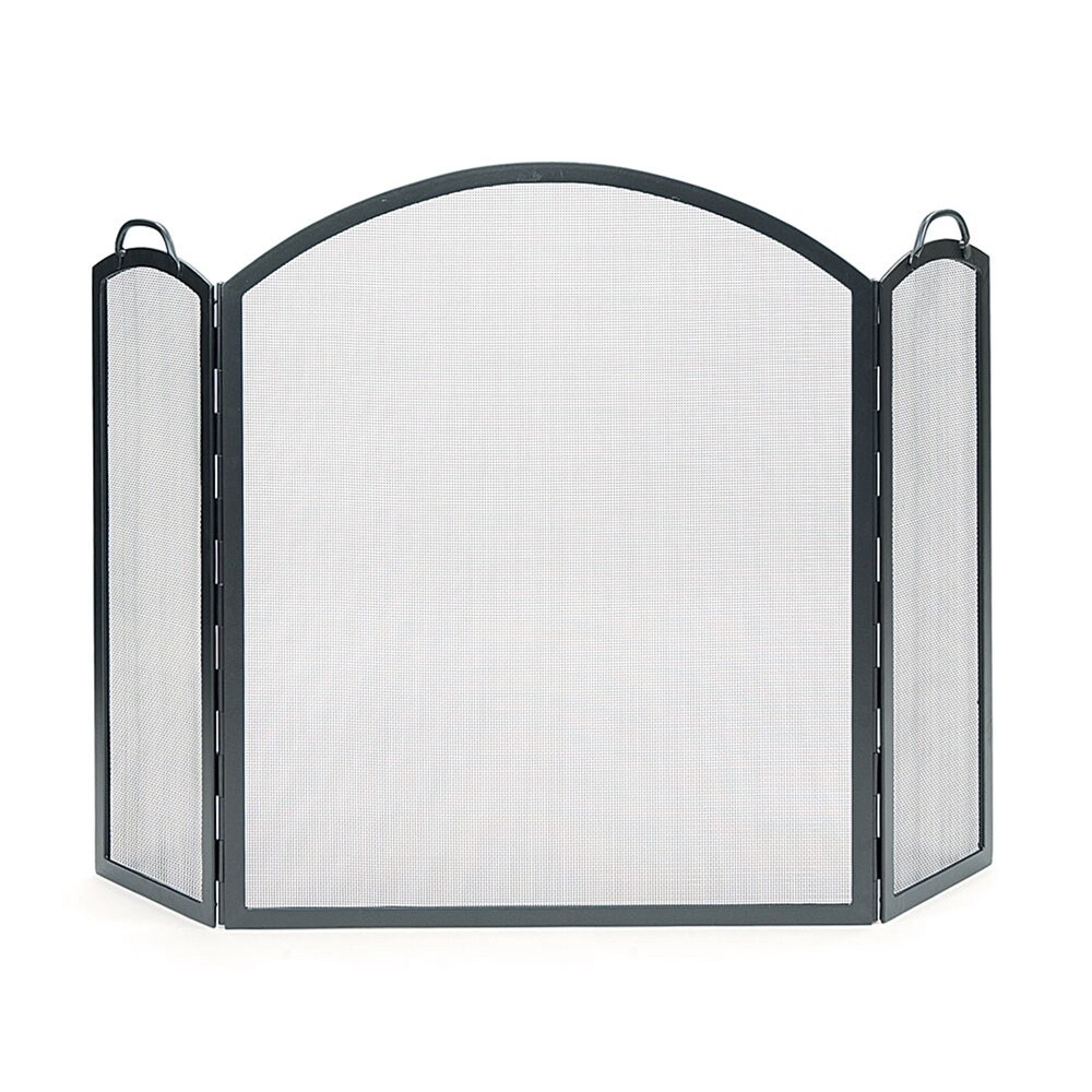 Minuteman International Arched Three Fold Fireplace Screen  52.5 Inch Long  Graphite Finish