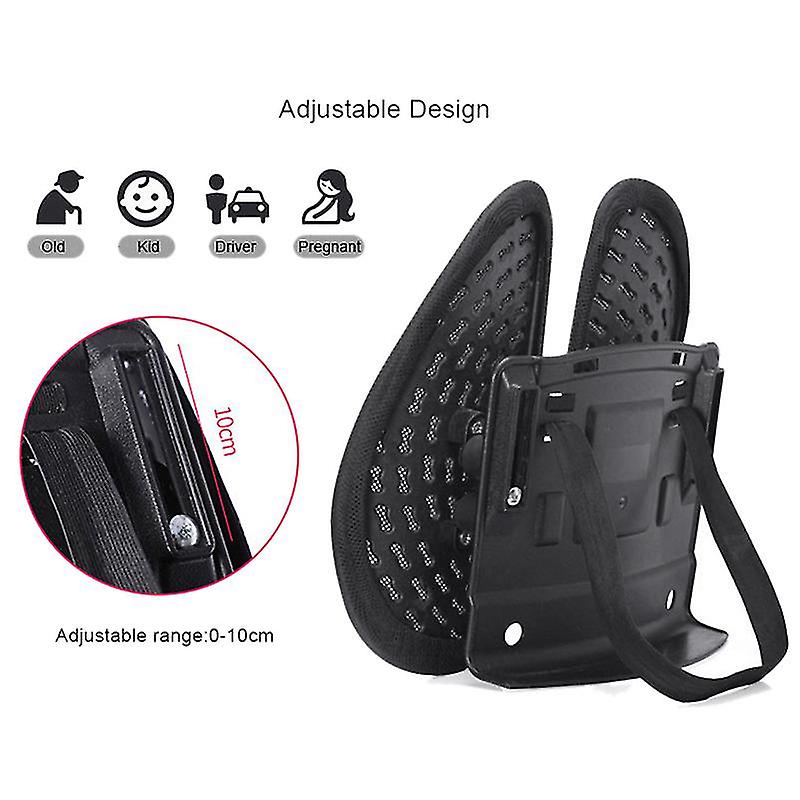 Car Breathable Lumbar Support Cushion Multi-function Relief Pain Waist Back Support Cushion For Car