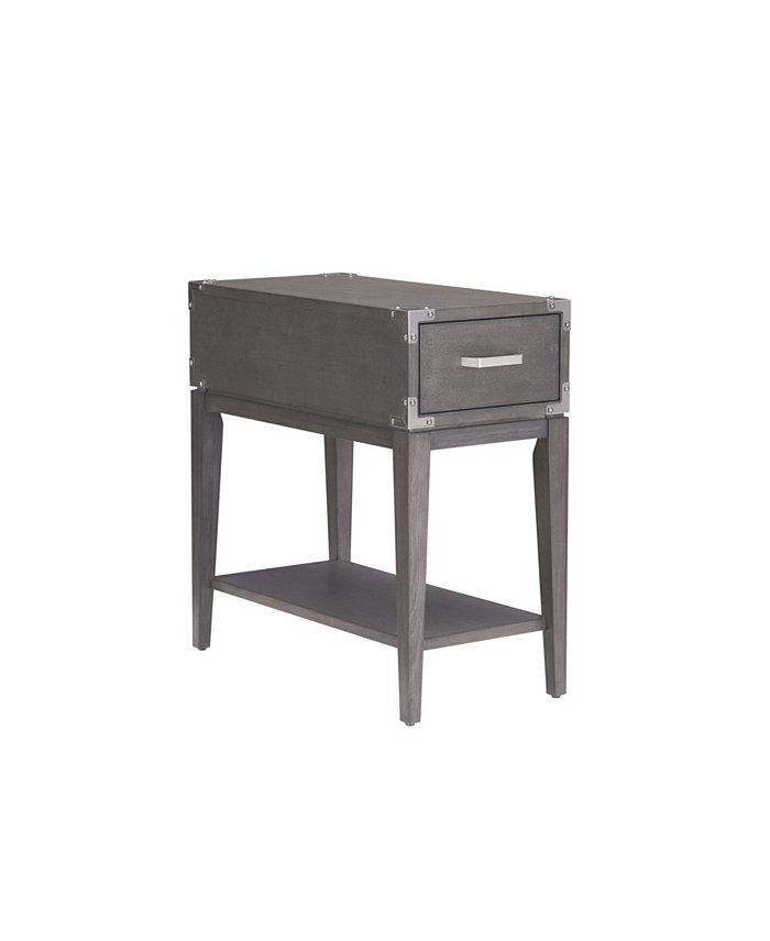 Leick Home Beckett Rustic Side Table Anthracite Pewter