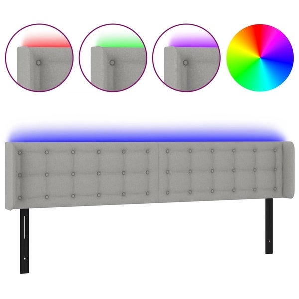 vidaXL LED Headboard Light/Dark Gray multisize Fabric - - 37455488