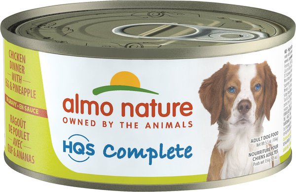 Almo Nature HQS Complete Chicken Dinner with Pineapple and Egg Canned Dog Food