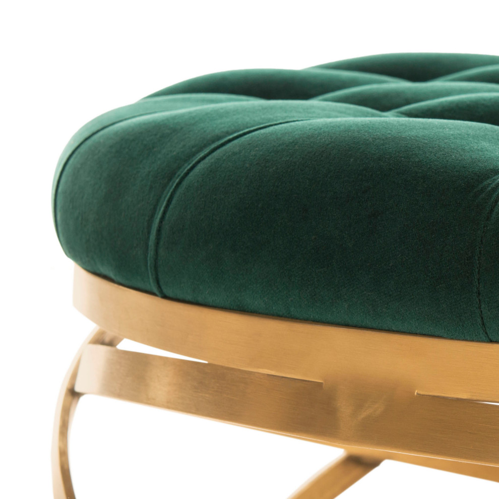 Safavieh Couture Rumi Tufted Velvet Ottoman   Contemporary   Footstools And Ottomans   by Safavieh  Houzz