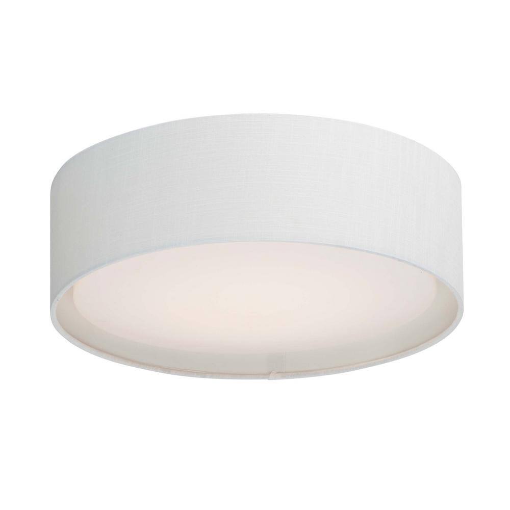 Maxim Lighting Prime 16 in. White Linen Integrated LED Flushmount Light 10230WL