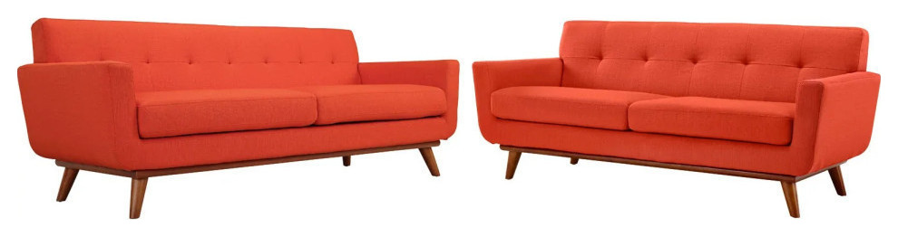 Giselle Atomic Red Loveseat And Sofa  2 Piece Set   Contemporary   Sofas And Sectionals   by Rustic Home Furniture Deco  Houzz