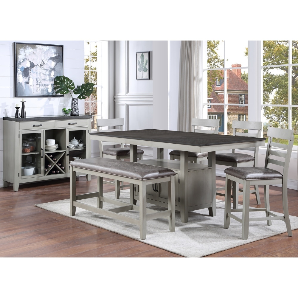 The Gray Barn Hasbrook 80 Inch Counter Height Dining Table