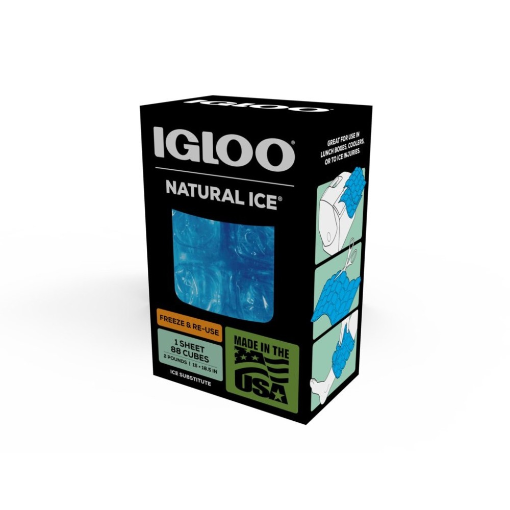 Igloo Maxcold Natural Ice Sheet  Reusable Blue 88 Cube