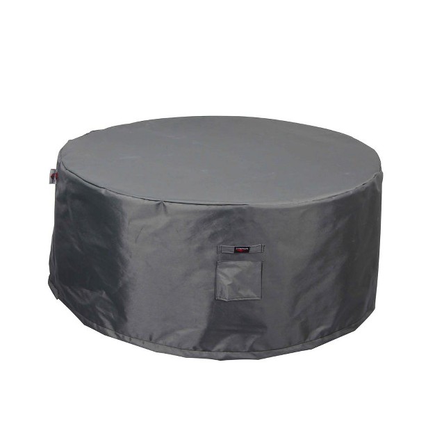 Titanium 3 layer Water Resistant Outdoor Fire Table Round Covers Dark Gray By Shield