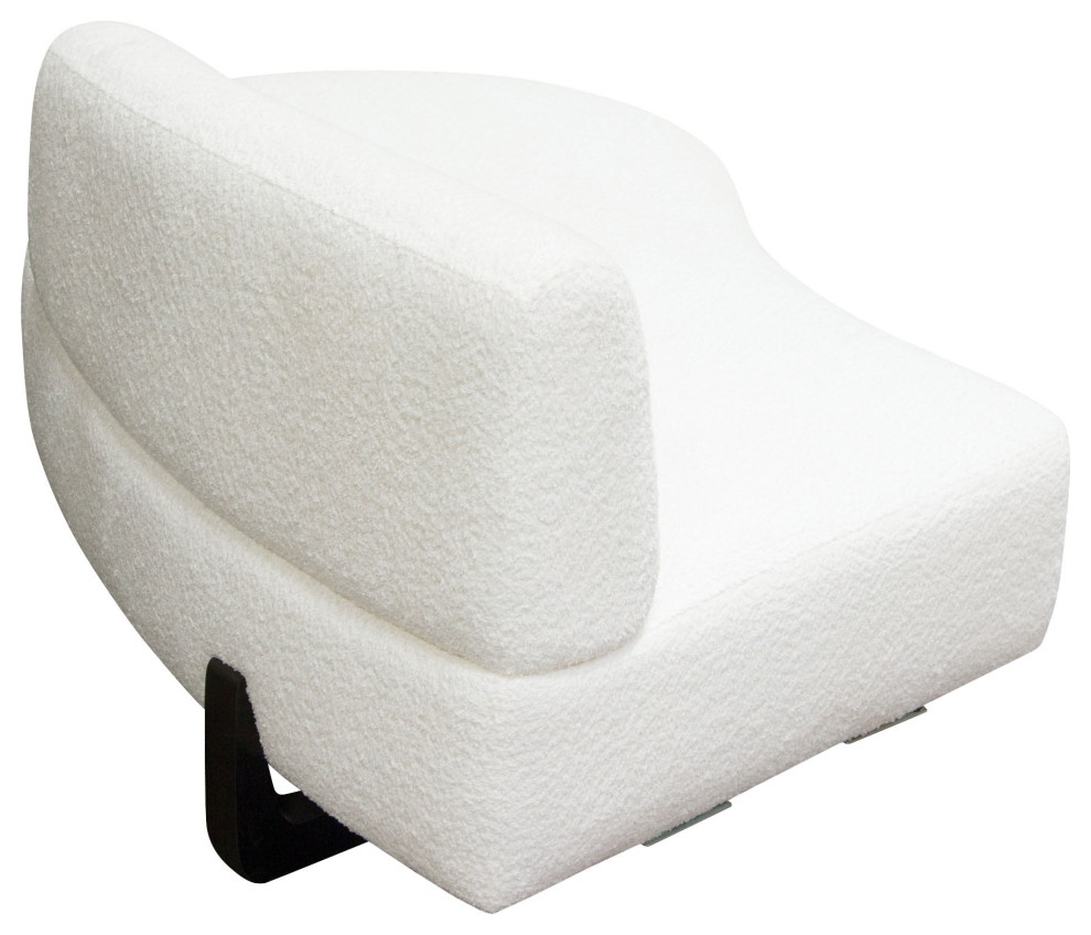 Vesper Curved Armless Right Chaise  White   Transitional   Indoor Chaise Lounge Chairs   by AMOC  Houzz