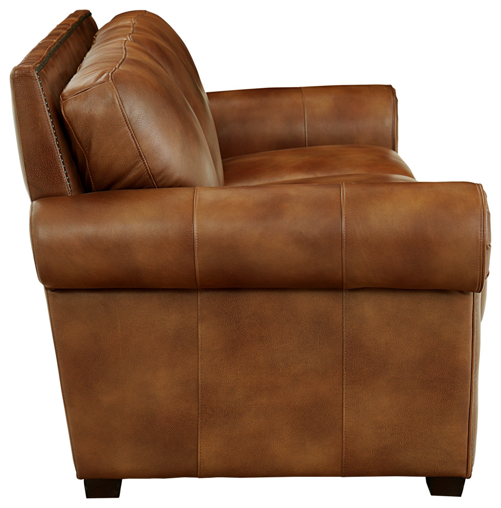 Toulouse Top Grain Leather Sofa   Transitional   Sofas   by Hello Sofa Home  Houzz