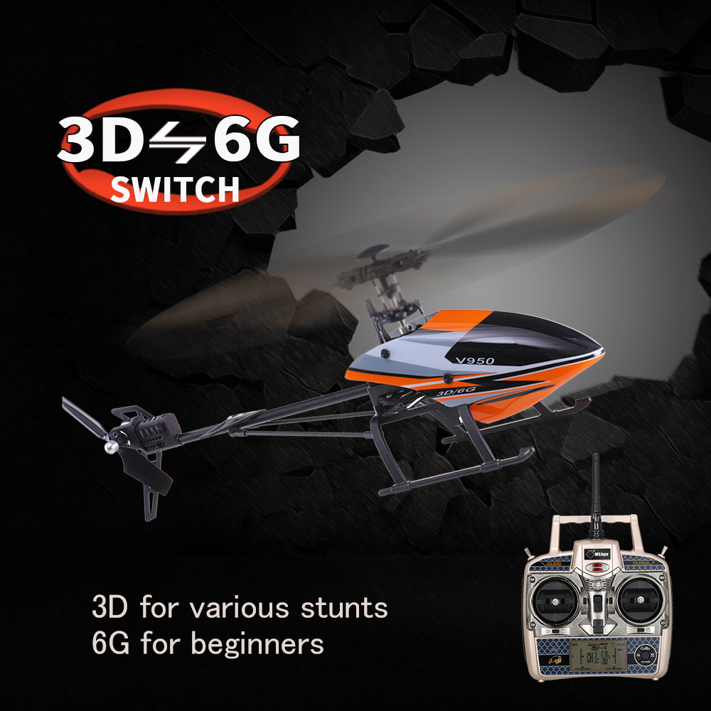 WLtoys V950 RC Helicopter 2.4G 6CH 3D 6G System Brushless Motor Flybarless RTF Helicopter