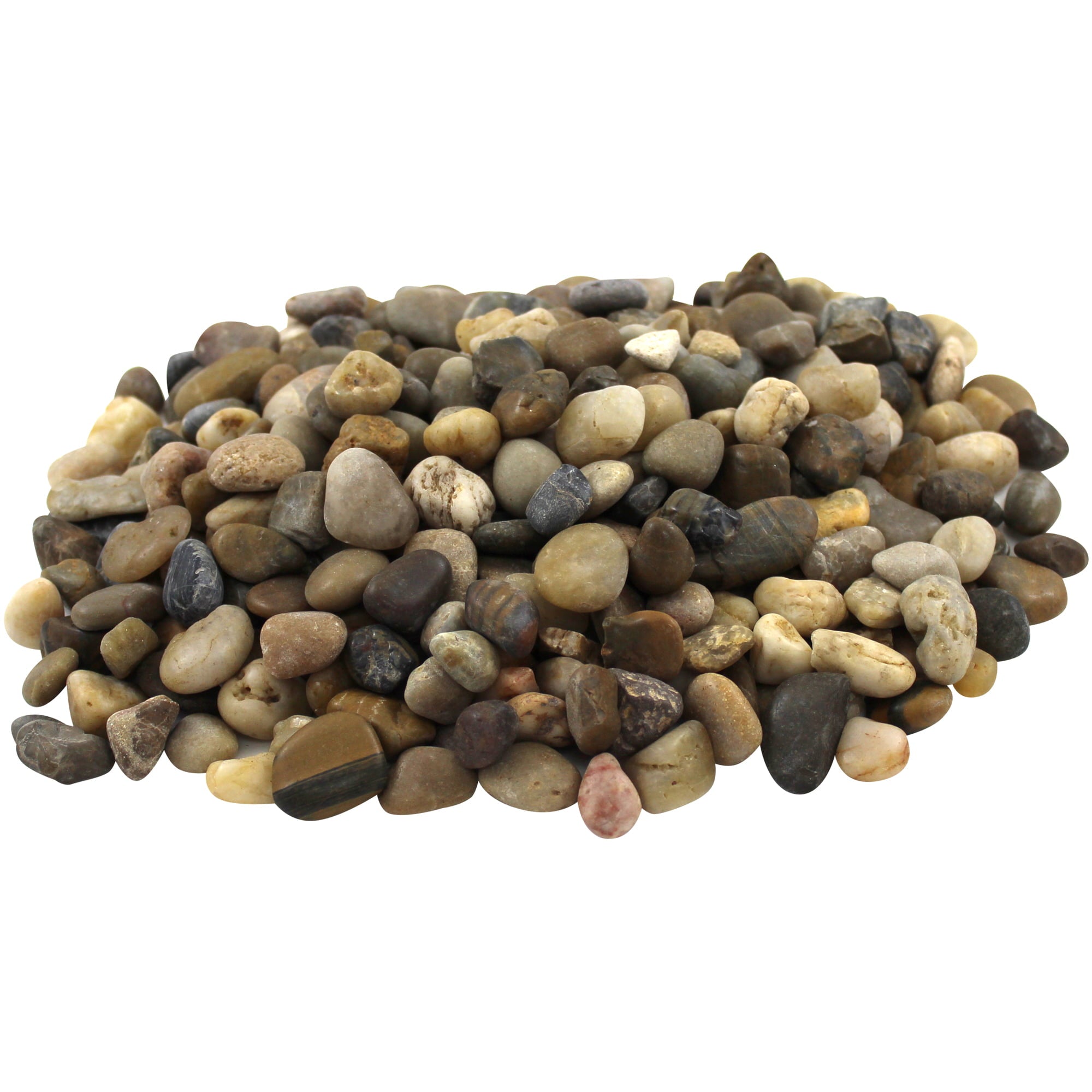 Rainforest, Outdoor Decorative Stone, Polished Pebbles, Mixed, 20lbs.