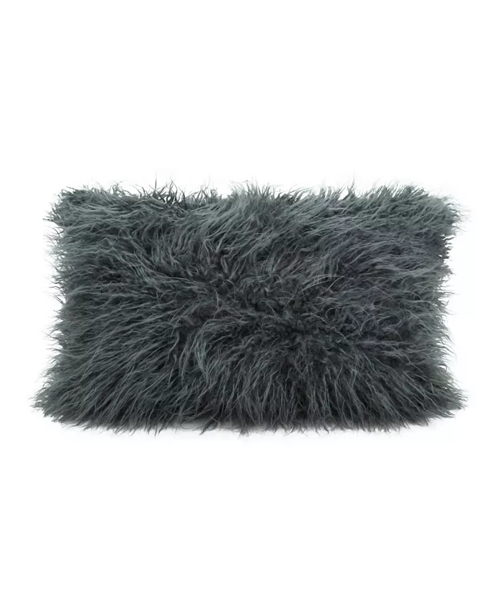 Saro Lifestyle Mongolian Faux Fur Decorative Pillow， 12