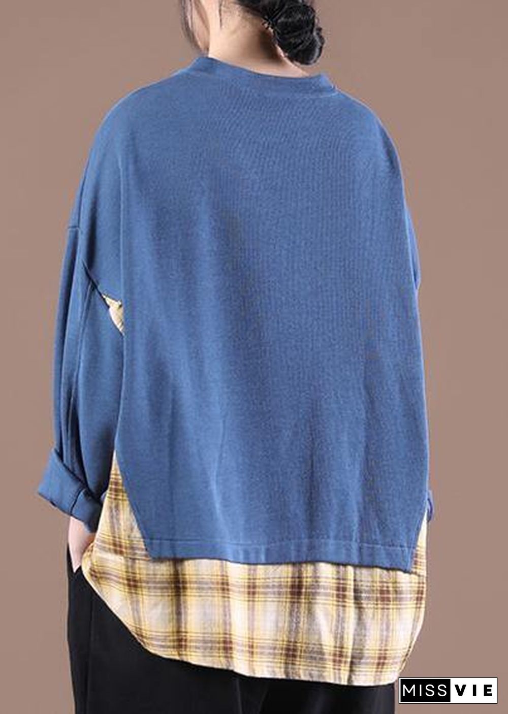 Comfy Blue Graphic Loose Sweatshirts Top