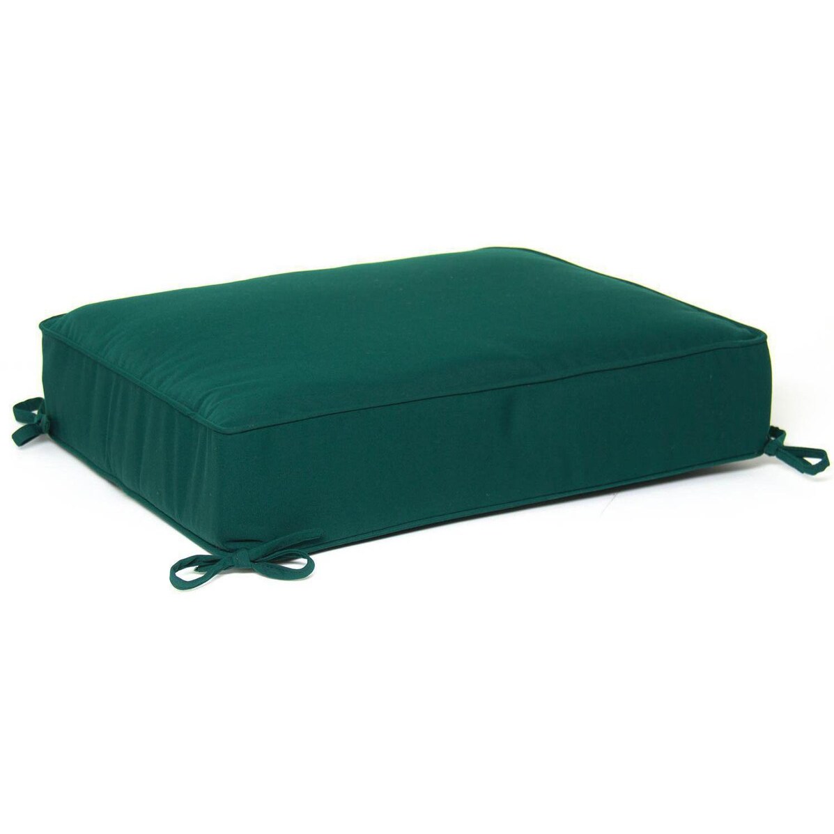 Sunbrella Canvas Forest Green Large Outdoor Replacement Ottoman Cushion W/ Piping By Signature