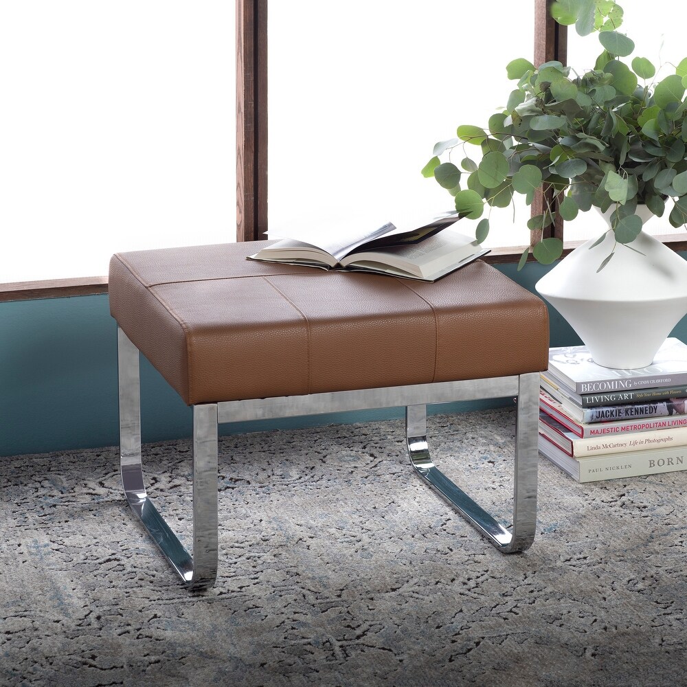 Studio Designs Home ure Rectangular Blended Leather Ottoman