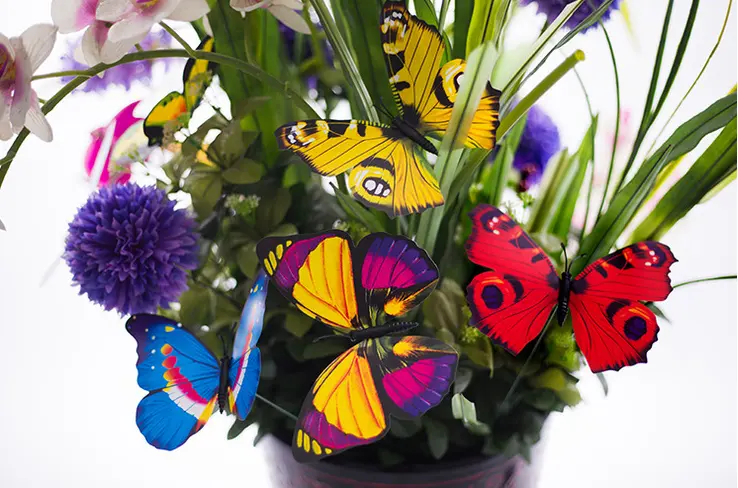 Good Quality 3D butterfly garden stakes waterproof decoration home creative vase decoration garden butterfly wholesale