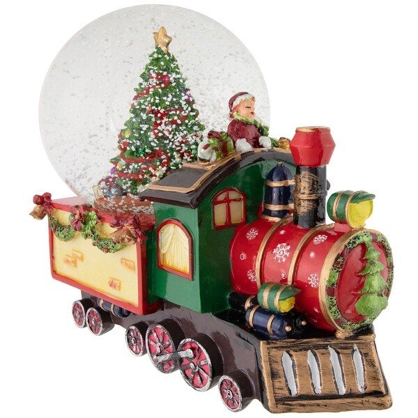 Elf Train Musical Christmas Snow Globe