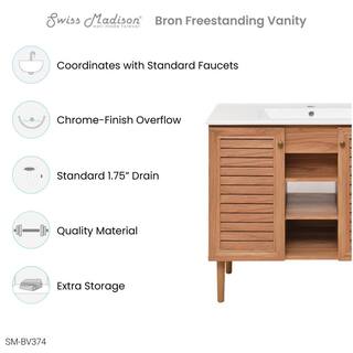 Swiss Madison Bron 36 in. Bathroom Vanity in Oak SM-BV374