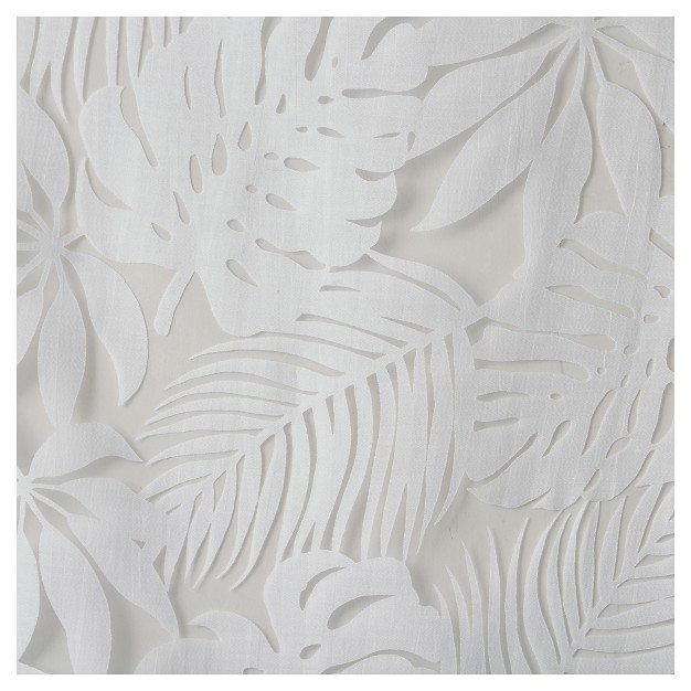 Maui Palm Leaf Burnout Window Sheer White