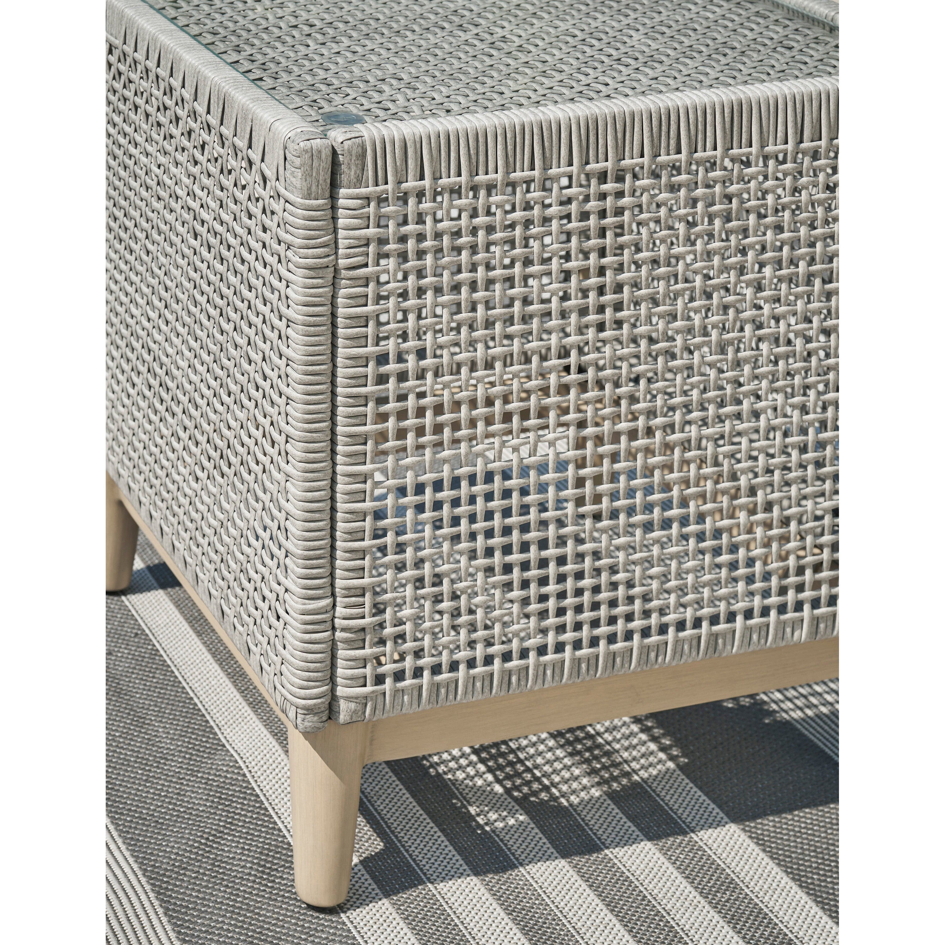 St Barts Open Weave  22 Square Side Table