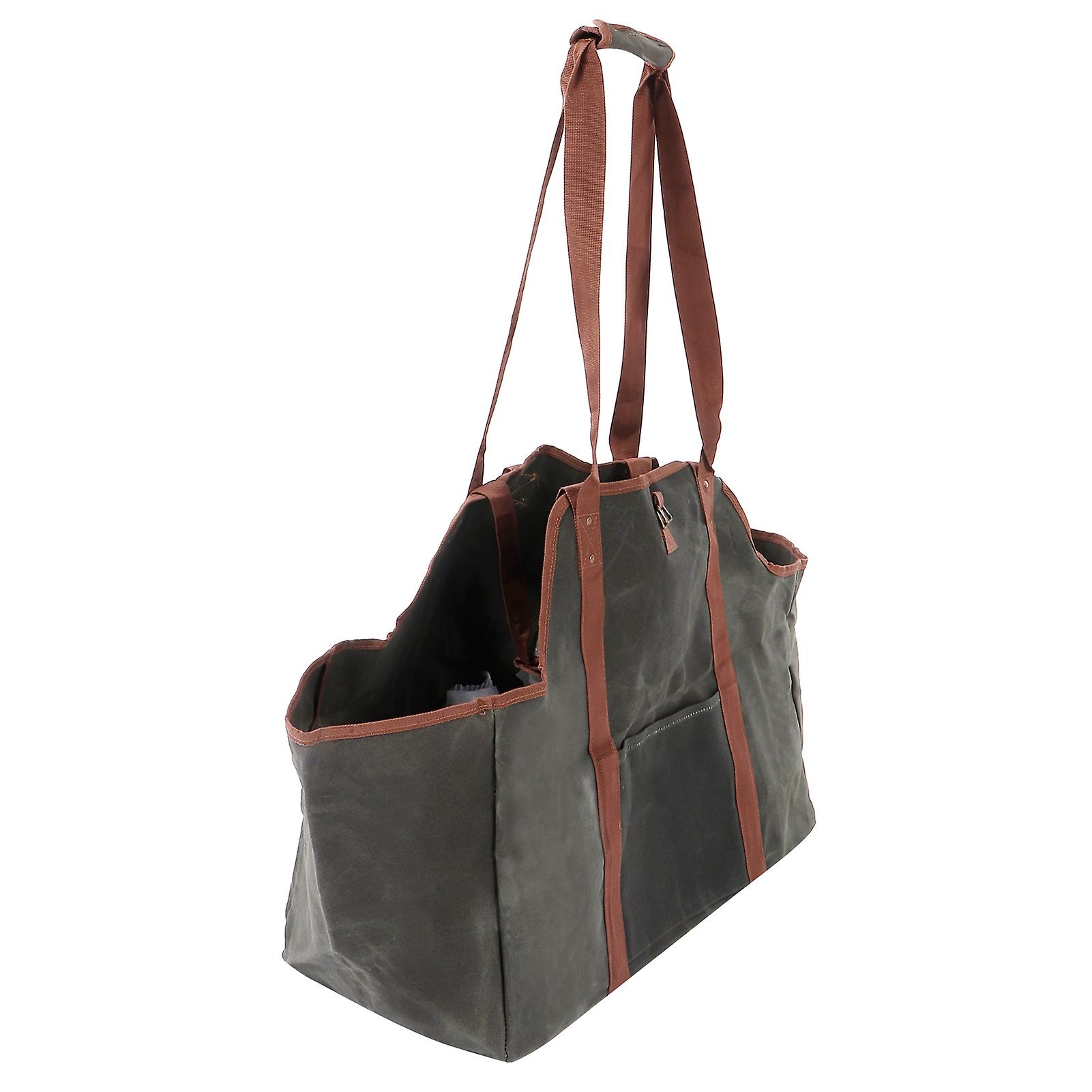 Waterproof Waxed Canvas Log Carrier Tote Bag Firewood Holder Wood Carrying Bag For Outdoor