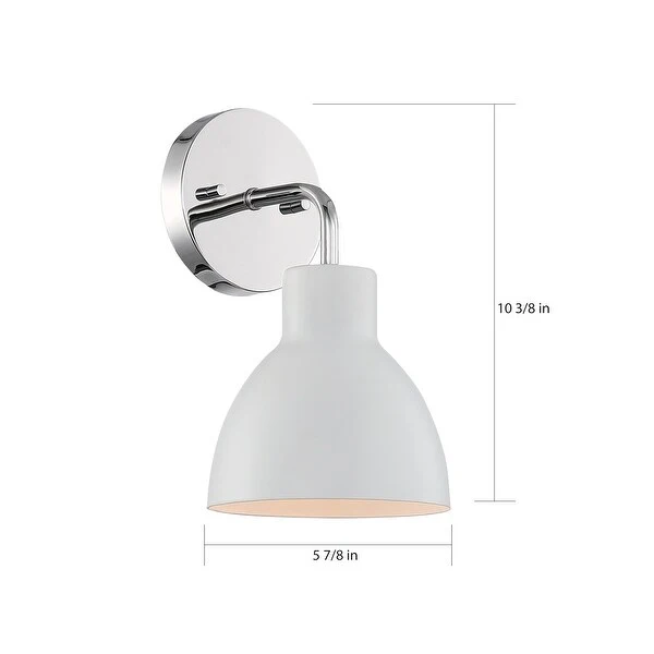 Sloan 1 Light VanityPolished Nickel and Matte White Finish